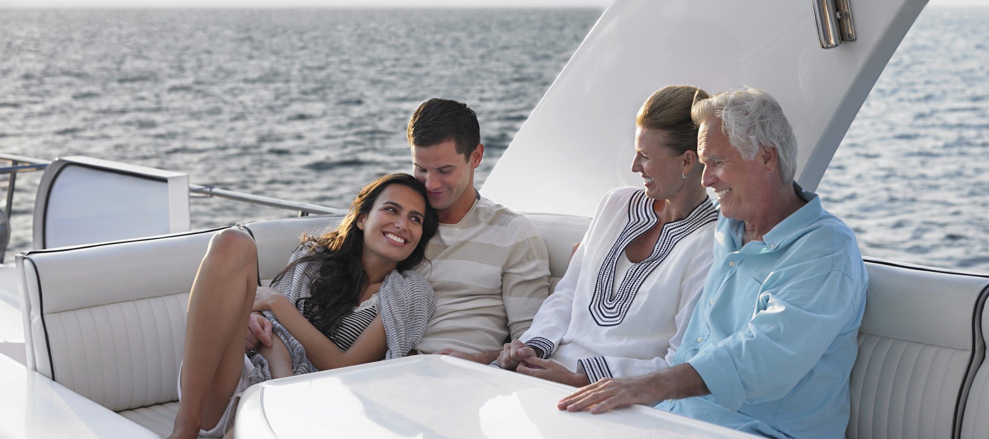 Wealthy family on a yacht