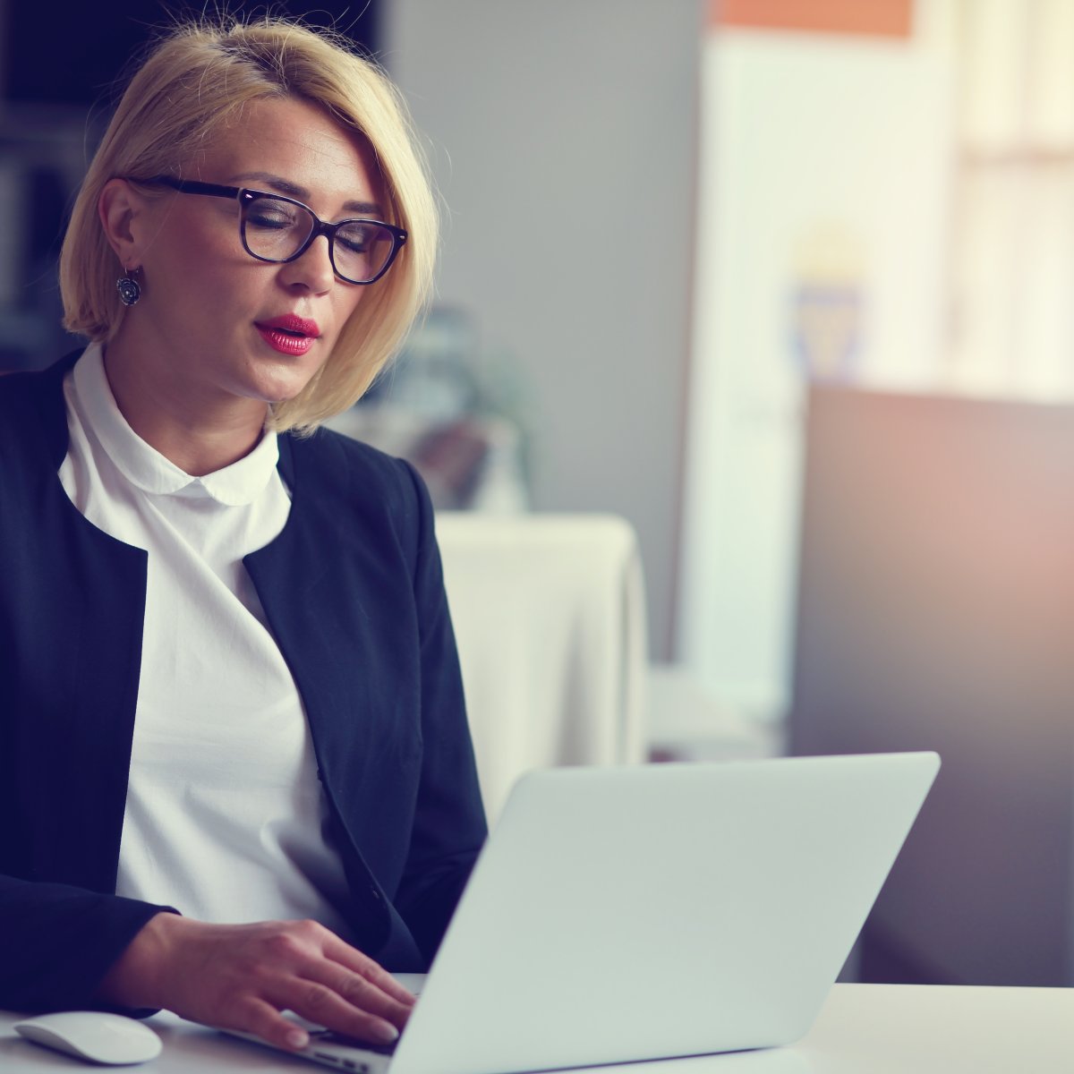 Woman working on her computer