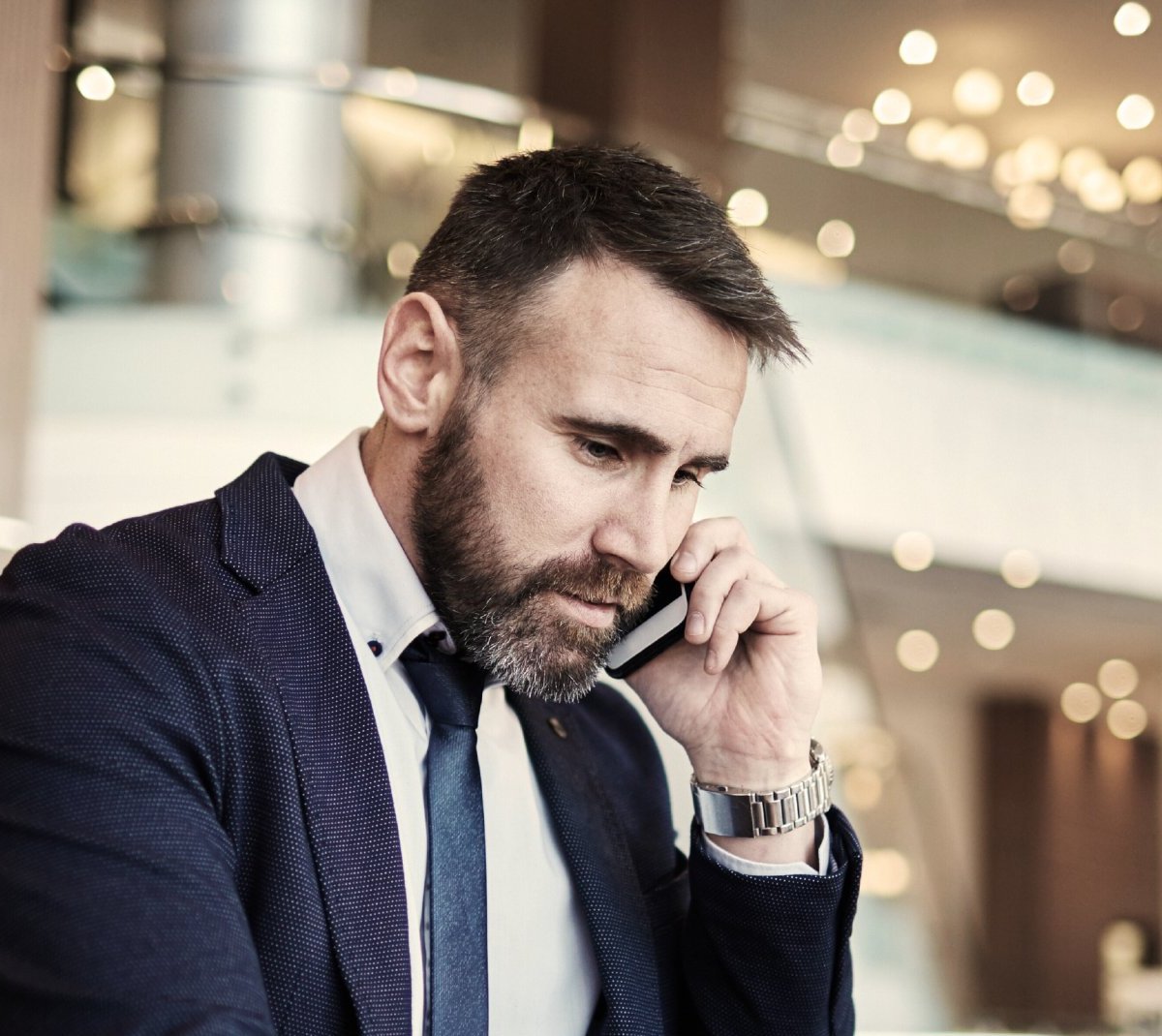 Man talking on his smartphone